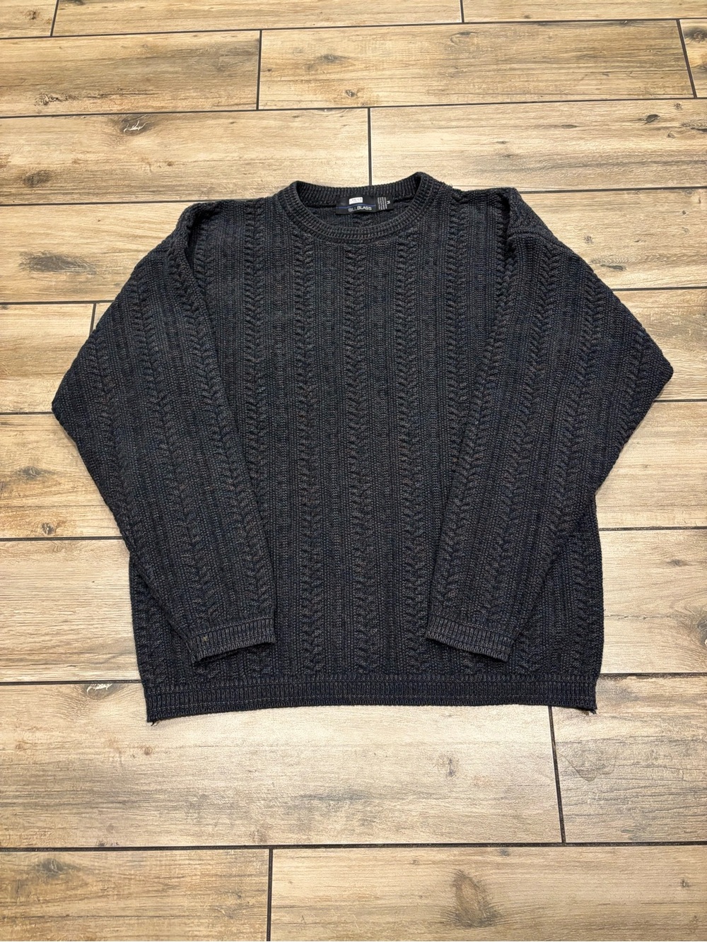 Vintage 90s Bill Blass Knit Grey Sweater Size M Heavyweight Made in USA